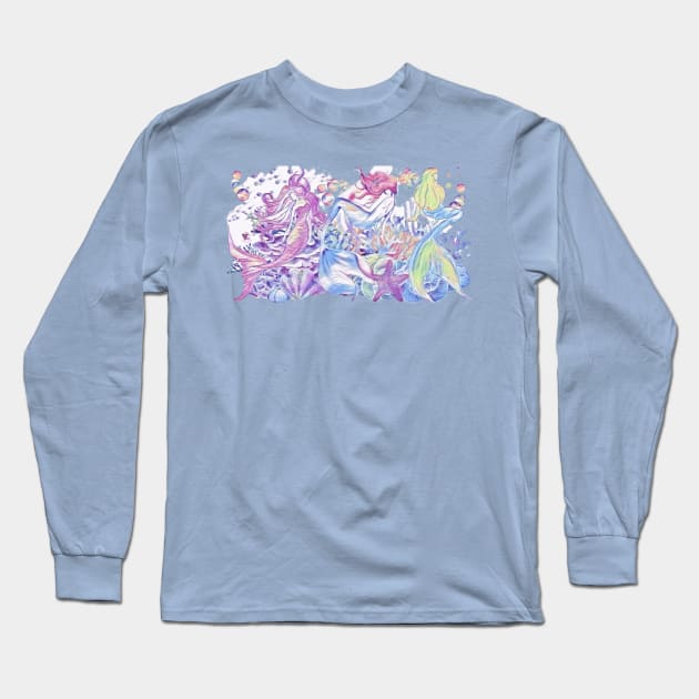 Seabed with mermaids Long Sleeve T-Shirt by Viper Unconvetional Concept